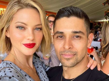 Wilmer Valderrama and his fiance Amanda  Pacheco pose for a picture.